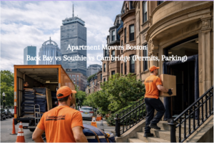 Boston apartment move planning with curb reservation, elevator window checklist, and neighborhood access differences